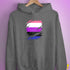 Genderfluid Pride Flag Ripped Reveal Hoodie - Grey Heather